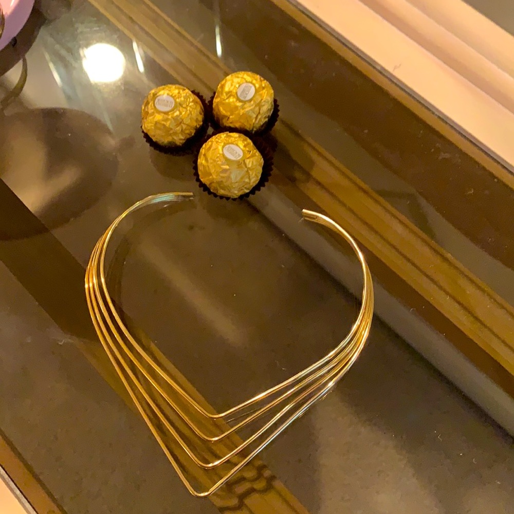 Gold bangle necklace